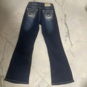 y2k angel jeans rhinestone pattern